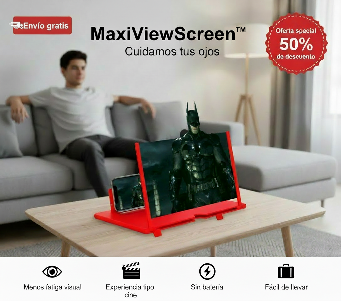 MAXIVIEWSCREEN™       Amplificador  Pantalla Portatil